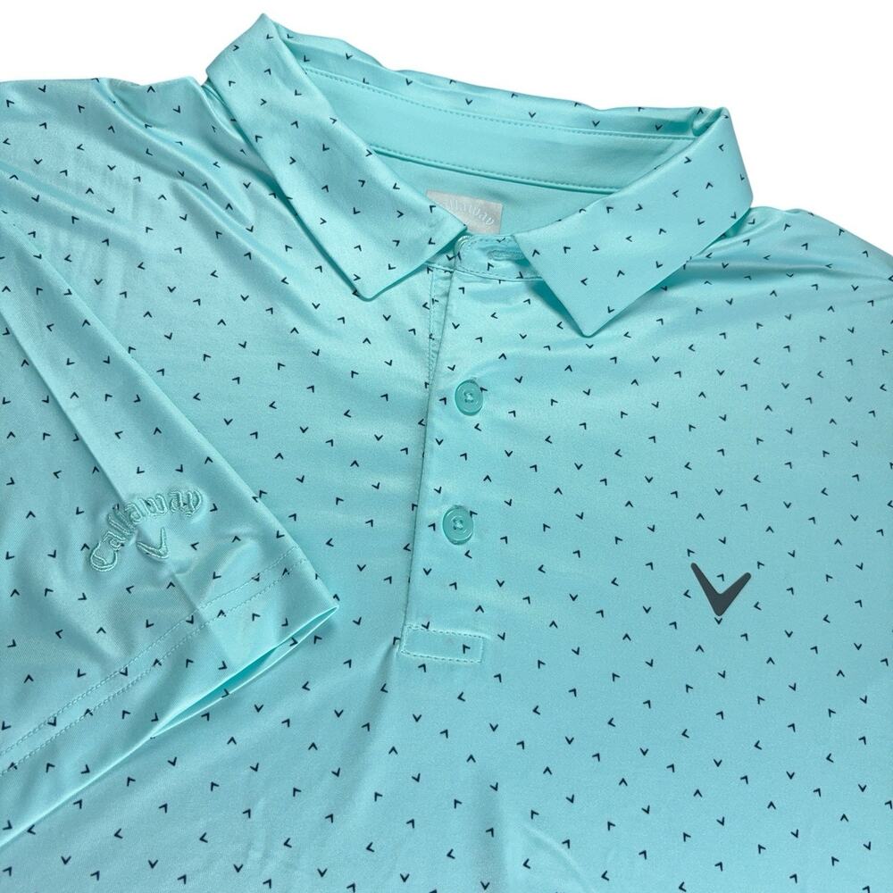Callaway Polo Golf Shirt Men Size 2XL Blue Short Sleeve Performance Opti-Dri